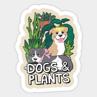 cute dogs and plants Sticker